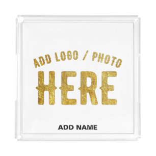 STYLISH MODERN CUSTOMIZABLE WHITE VERIFIED BRANDED ACRYLIC TRAY