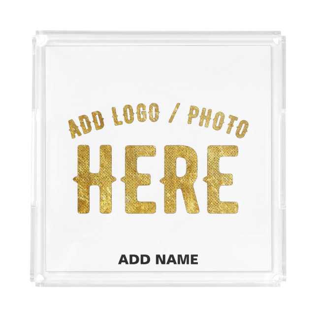 STYLISH MODERN CUSTOMIZABLE WHITE VERIFIED BRANDED ACRYLIC TRAY (Front)