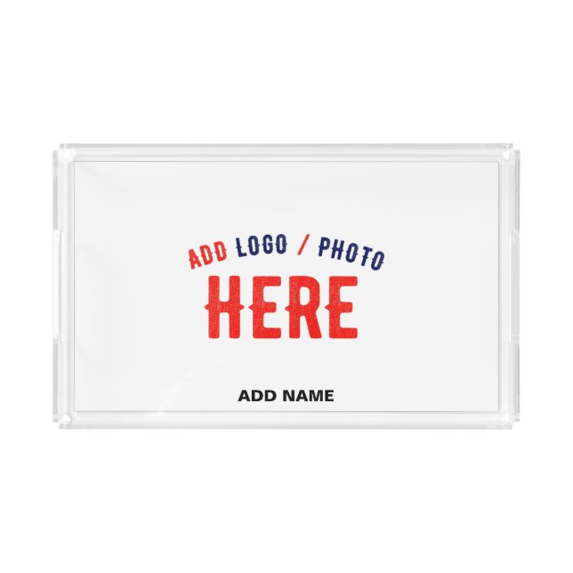 STYLISH MODERN CUSTOMIZABLE WHITE VERIFIED BRANDED ACRYLIC TRAY (Front)