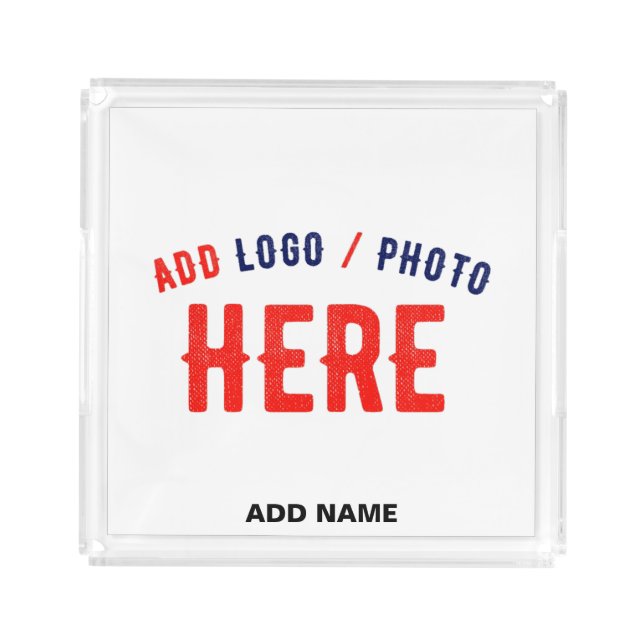STYLISH MODERN CUSTOMIZABLE WHITE VERIFIED BRANDED ACRYLIC TRAY (Front)