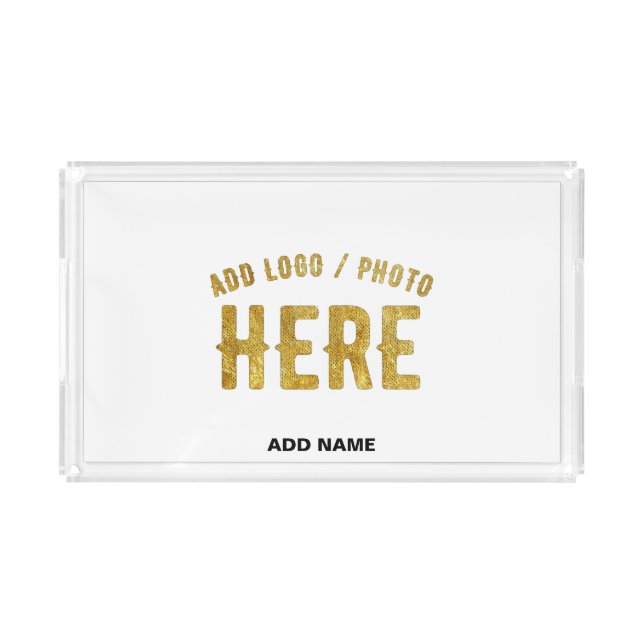 STYLISH MODERN CUSTOMIZABLE WHITE VERIFIED BRANDED ACRYLIC TRAY (Front)