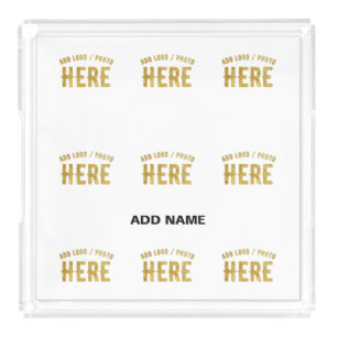 STYLISH MODERN CUSTOMIZABLE WHITE VERIFIED BRANDED ACRYLIC TRAY