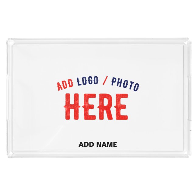 STYLISH MODERN CUSTOMIZABLE WHITE VERIFIED BRANDED ACRYLIC TRAY (Front)