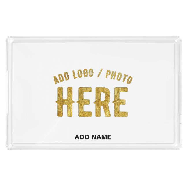 STYLISH MODERN CUSTOMIZABLE WHITE VERIFIED BRANDED ACRYLIC TRAY (Front)