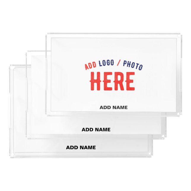 STYLISH MODERN CUSTOMIZABLE WHITE VERIFIED BRANDED ACRYLIC TRAY (Set)