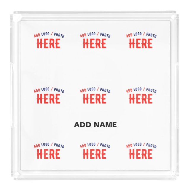 STYLISH MODERN CUSTOMIZABLE WHITE VERIFIED BRANDED ACRYLIC TRAY (Front)