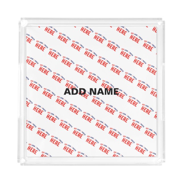 STYLISH MODERN CUSTOMIZABLE WHITE VERIFIED BRANDED ACRYLIC TRAY (Front)
