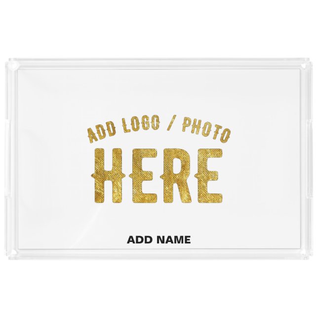 STYLISH MODERN CUSTOMIZABLE WHITE VERIFIED BRANDED ACRYLIC TRAY (Front)