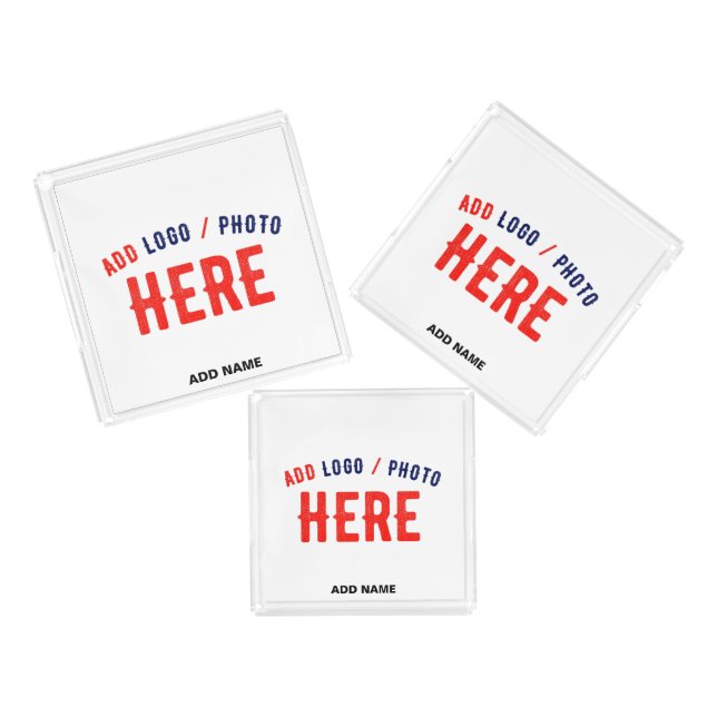 STYLISH MODERN CUSTOMIZABLE WHITE VERIFIED BRANDED ACRYLIC TRAY (Set)