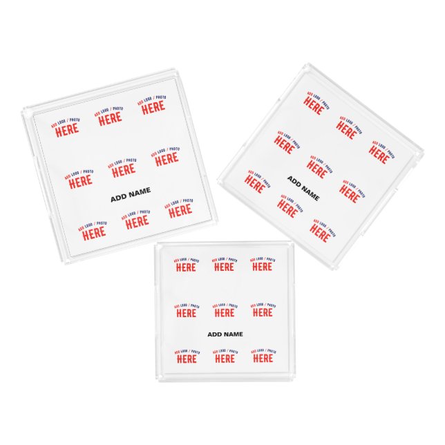 STYLISH MODERN CUSTOMIZABLE WHITE VERIFIED BRANDED ACRYLIC TRAY (Set)
