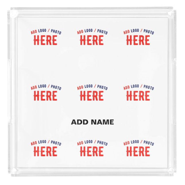 STYLISH MODERN CUSTOMIZABLE WHITE VERIFIED BRANDED ACRYLIC TRAY (Front)