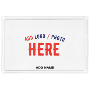 STYLISH MODERN CUSTOMIZABLE WHITE VERIFIED BRANDED ACRYLIC TRAY