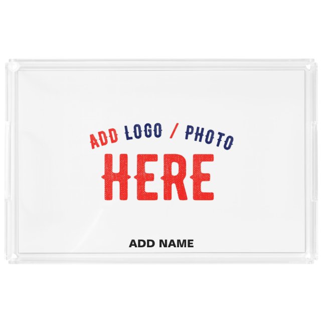 STYLISH MODERN CUSTOMIZABLE WHITE VERIFIED BRANDED ACRYLIC TRAY (Front)