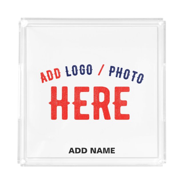 STYLISH MODERN CUSTOMIZABLE WHITE VERIFIED BRANDED ACRYLIC TRAY (Front)