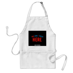 STYLISH MODERN CUSTOMIZABLE WHITE VERIFIED BRANDED ADULT APRON