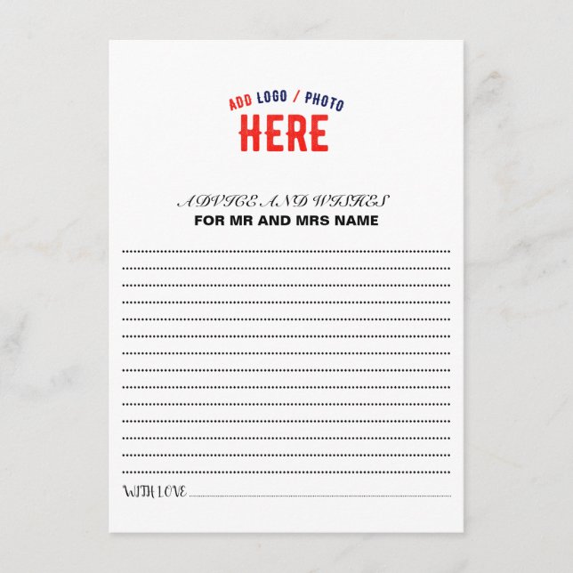 STYLISH MODERN CUSTOMIZABLE WHITE VERIFIED BRANDED ADVICE CARD (Front)