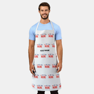 STYLISH MODERN CUSTOMIZABLE WHITE VERIFIED BRANDED APRON