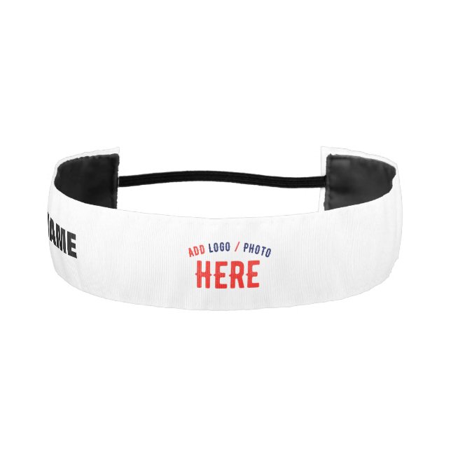 STYLISH MODERN CUSTOMIZABLE WHITE VERIFIED BRANDED ATHLETIC HEADBAND (Front)