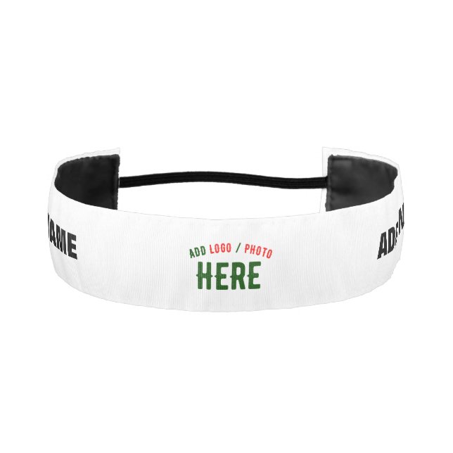 STYLISH MODERN CUSTOMIZABLE WHITE VERIFIED BRANDED ATHLETIC HEADBAND (Front)