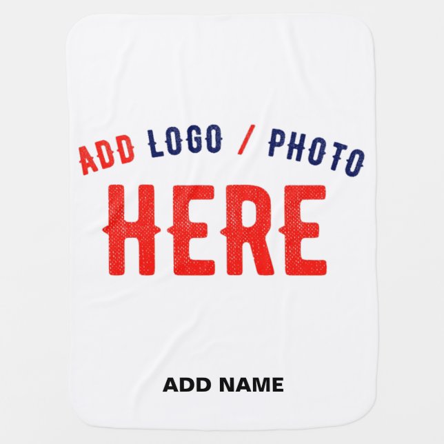 STYLISH MODERN CUSTOMIZABLE WHITE VERIFIED BRANDED BABY BLANKET (Front)
