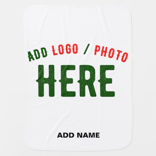 STYLISH MODERN CUSTOMIZABLE WHITE VERIFIED BRANDED BABY BLANKET (Front)