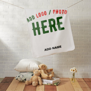 STYLISH MODERN CUSTOMIZABLE WHITE VERIFIED BRANDED BABY BLANKET