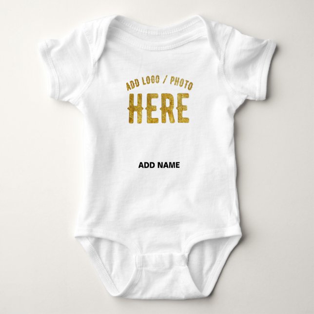 STYLISH MODERN CUSTOMIZABLE WHITE VERIFIED BRANDED BABY BODYSUIT (Front)