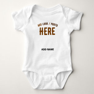 STYLISH MODERN CUSTOMIZABLE WHITE VERIFIED BRANDED BABY BODYSUIT