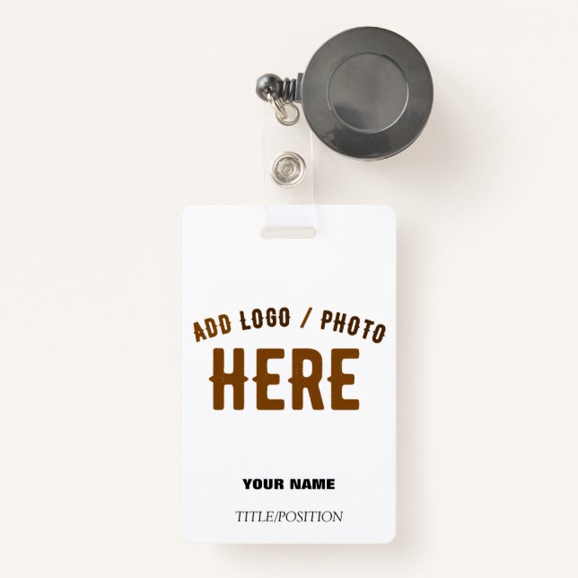 STYLISH MODERN CUSTOMIZABLE WHITE VERIFIED BRANDED BADGE (Front with Retractable)