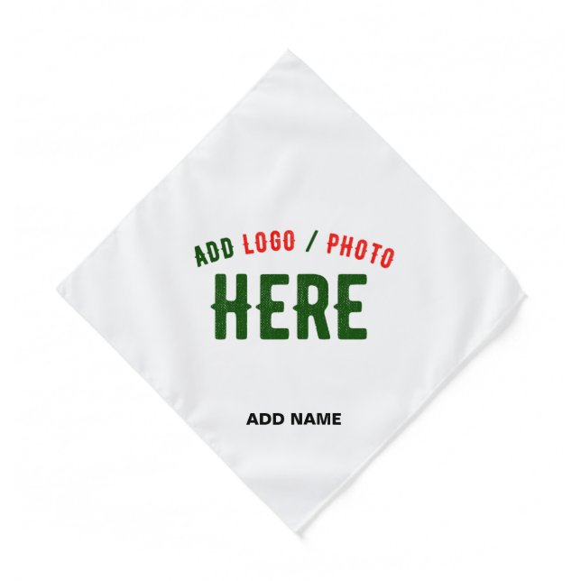 STYLISH MODERN CUSTOMIZABLE WHITE VERIFIED BRANDED BANDANA (Front)