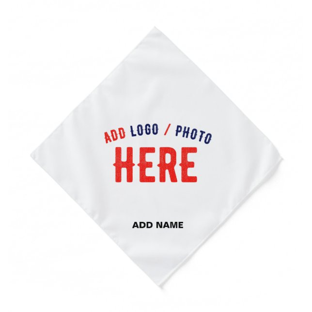 STYLISH MODERN CUSTOMIZABLE WHITE VERIFIED BRANDED BANDANA (Front)