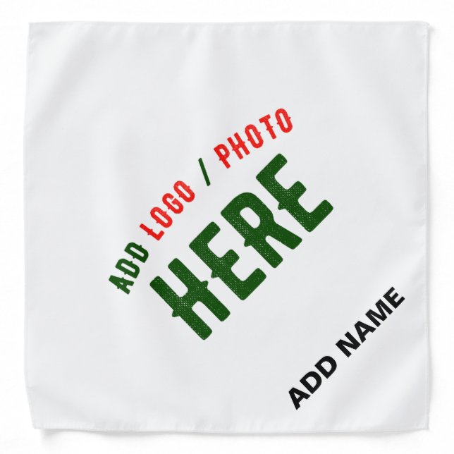 STYLISH MODERN CUSTOMIZABLE WHITE VERIFIED BRANDED BANDANA (Front)