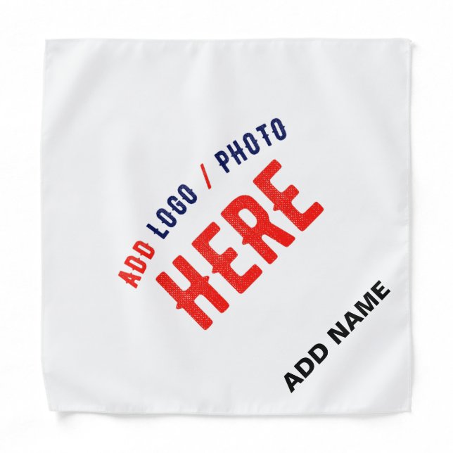 STYLISH MODERN CUSTOMIZABLE WHITE VERIFIED BRANDED BANDANA (Front)