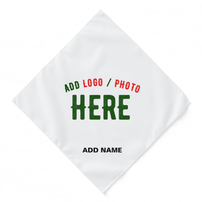 STYLISH MODERN CUSTOMIZABLE WHITE VERIFIED BRANDED BANDANA (Front)