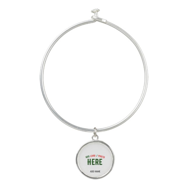 STYLISH MODERN CUSTOMIZABLE WHITE VERIFIED BRANDED BANGLE BRACELET (Front)