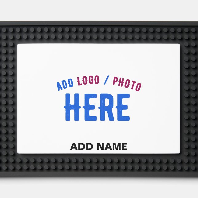 STYLISH MODERN CUSTOMIZABLE WHITE VERIFIED BRANDED BAR MAT  (Front (Close Up))