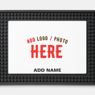 STYLISH MODERN CUSTOMIZABLE WHITE VERIFIED BRANDED BAR MAT 