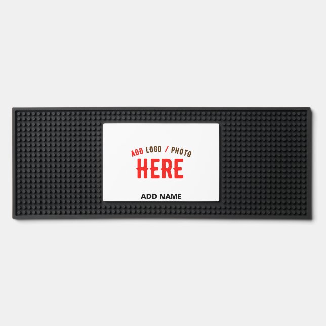 STYLISH MODERN CUSTOMIZABLE WHITE VERIFIED BRANDED BAR MAT  (Front)