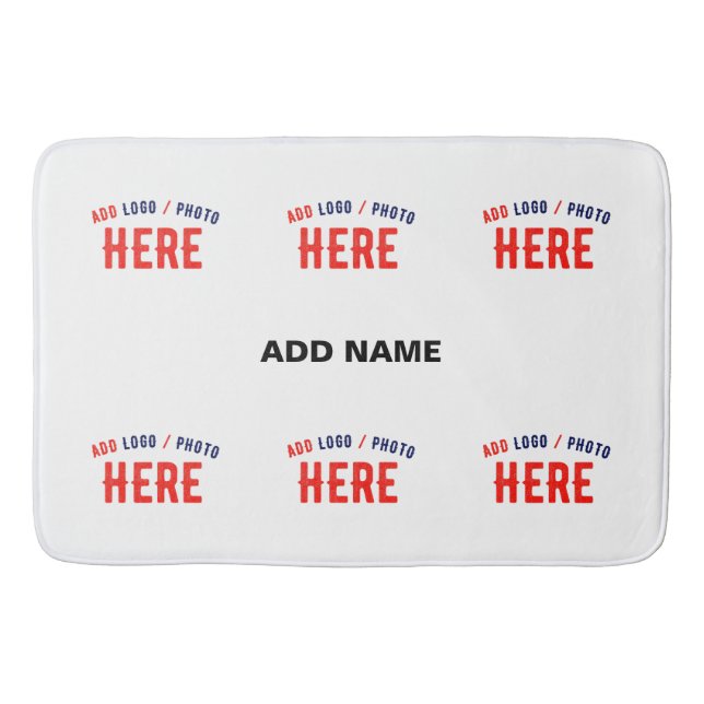 STYLISH MODERN CUSTOMIZABLE WHITE VERIFIED BRANDED BATH MAT (Front)