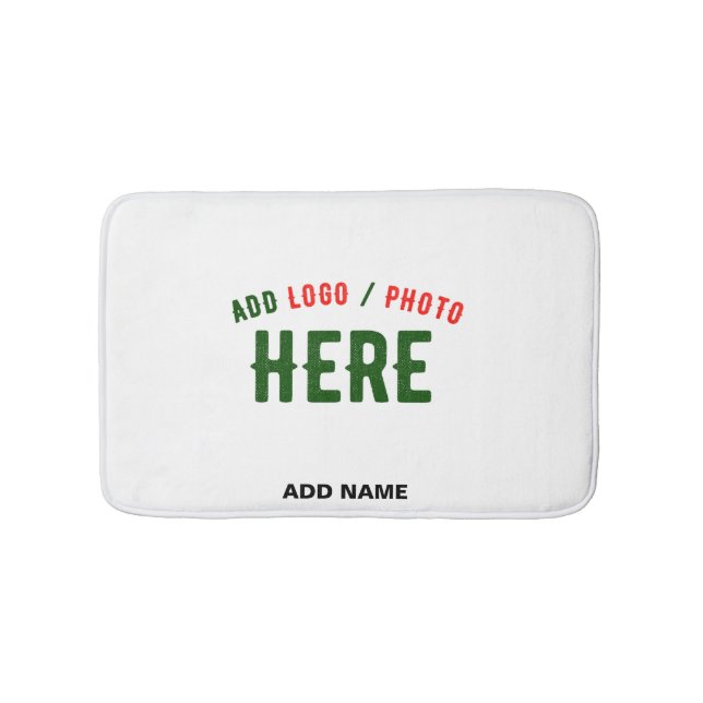STYLISH MODERN CUSTOMIZABLE WHITE VERIFIED BRANDED BATH MAT (Front)