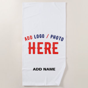 STYLISH MODERN CUSTOMIZABLE WHITE VERIFIED BRANDED BEACH TOWEL
