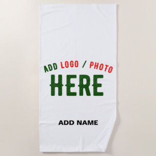STYLISH MODERN CUSTOMIZABLE WHITE VERIFIED BRANDED BEACH TOWEL
