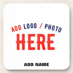 STYLISH MODERN CUSTOMIZABLE WHITE VERIFIED BRANDED BEVERAGE COASTER