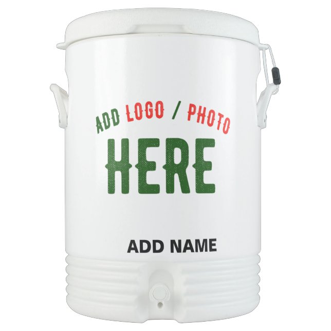 STYLISH MODERN CUSTOMIZABLE WHITE VERIFIED BRANDED BEVERAGE COOLER (Front)