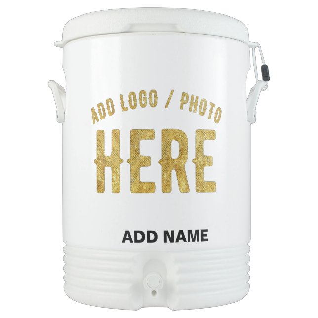 STYLISH MODERN CUSTOMIZABLE WHITE VERIFIED BRANDED BEVERAGE COOLER (Front)