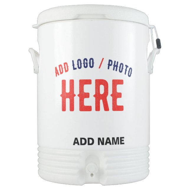 STYLISH MODERN CUSTOMIZABLE WHITE VERIFIED BRANDED BEVERAGE COOLER (Front)