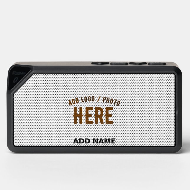 STYLISH MODERN CUSTOMIZABLE WHITE VERIFIED BRANDED BLUETOOTH SPEAKER (Front)