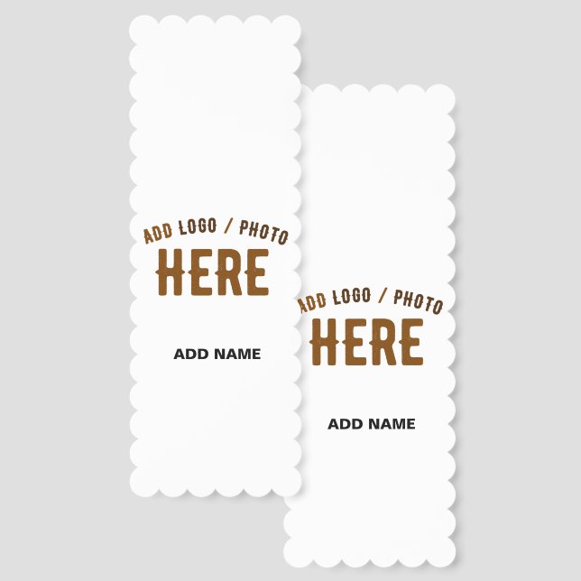 STYLISH MODERN CUSTOMIZABLE WHITE VERIFIED BRANDED BOOKMARKS (Front & Back)