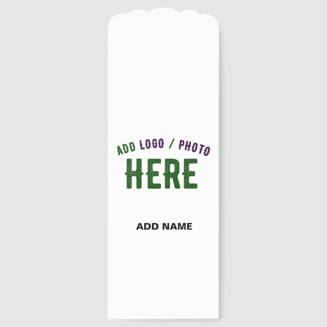 STYLISH MODERN CUSTOMIZABLE WHITE VERIFIED BRANDED BOOKMARKS (Front)