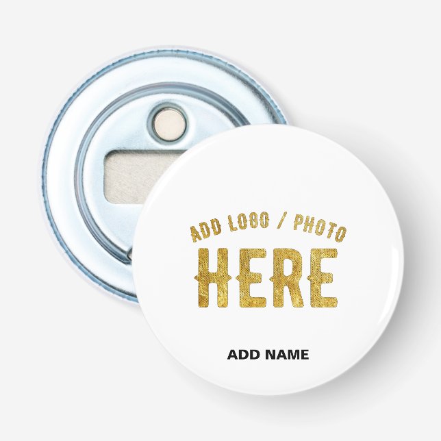 STYLISH MODERN CUSTOMIZABLE WHITE VERIFIED BRANDED BOTTLE OPENER (Front)